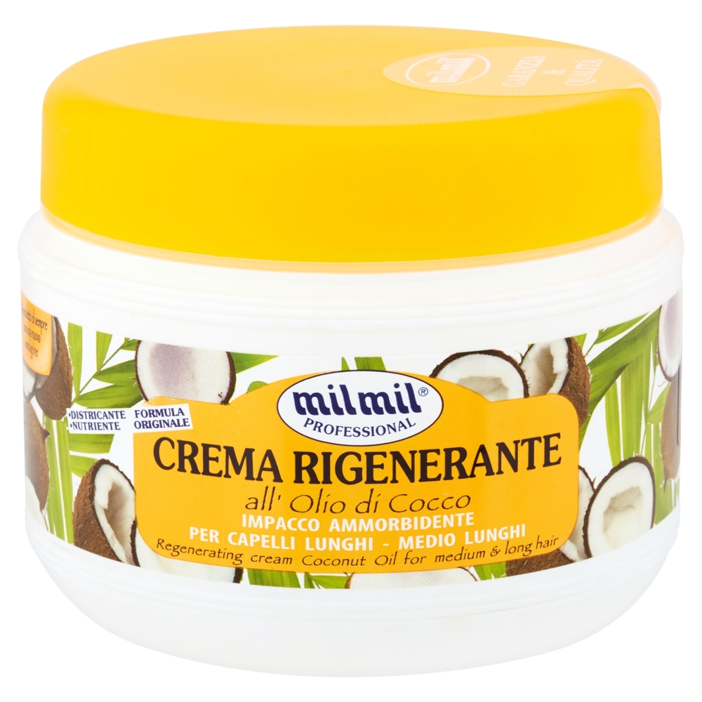 Milmil Professional Crema rigenerante all'olio di cocco per capelli lunghi - medio lunghi  500 ml